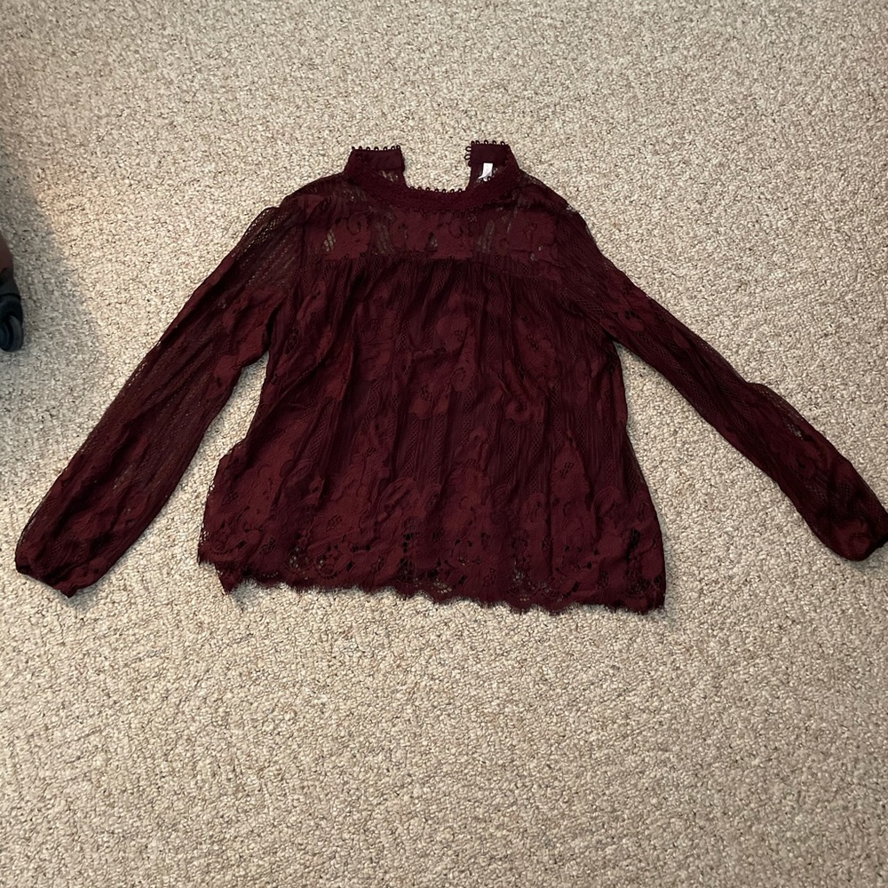 Maroon long sleeve shirt
